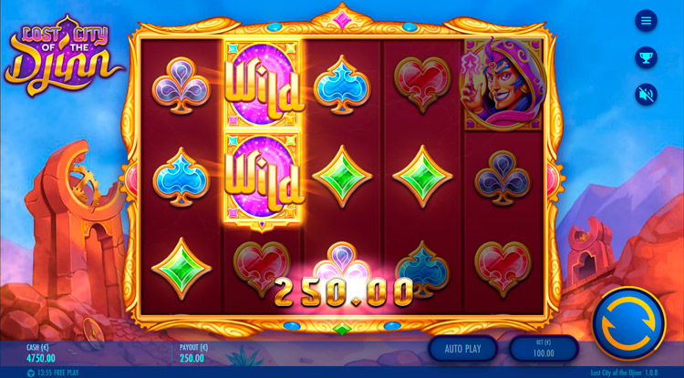 Winning in The Lost City of Djinn machine